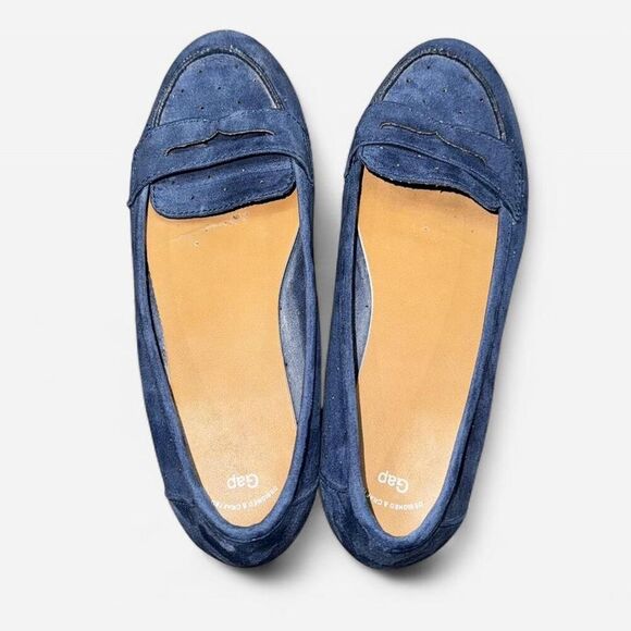 Navy Blue Soft Suede Ballet Flat Loafer Shoes (WOMENS 6) from The Gap - Picture 7 of 8